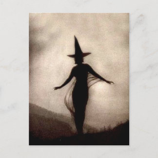 Carte Postale Sorcière vintage d'ombre