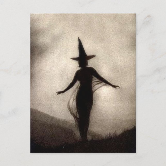 Carte Postale Sorcière vintage d'ombre (Devant)