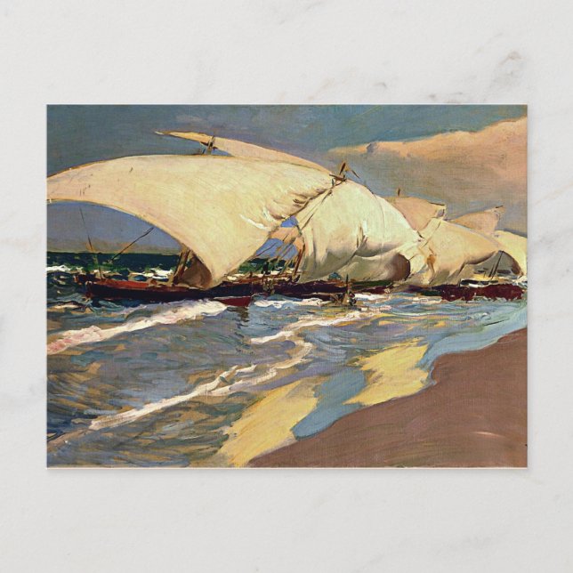 Carte Postale Sorolla - Bateaux valenciens (Devant)