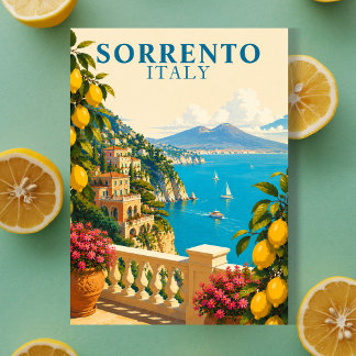 Carte Postale Sorrento Italie Citrons Voyage Vintage