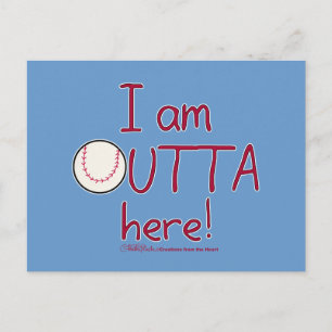 Carte Postale Sortez Ici ! Baseball