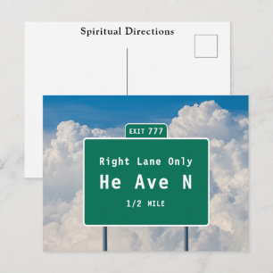 Carte Postale Sortie d'autoroute Directions Spirituelles Céleste