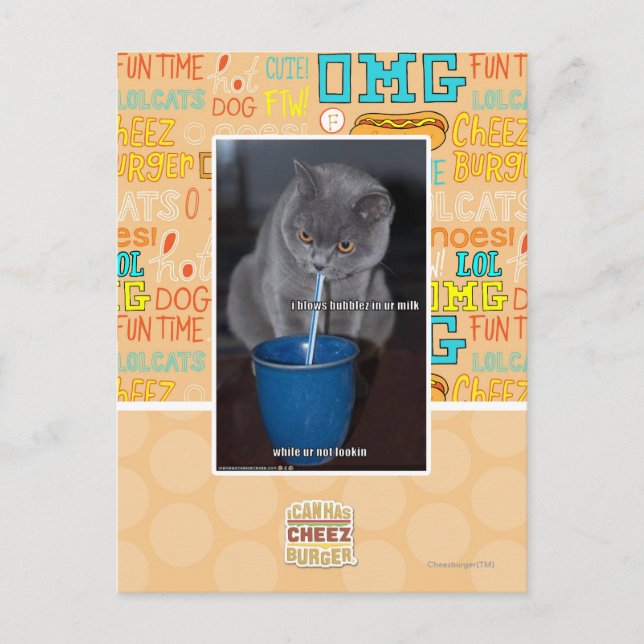 Carte Postale Souffle des bulles dans notre lait (Devant)