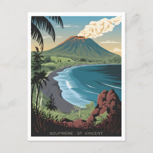 Carte Postale Soufrière Saint Vincent Vintage