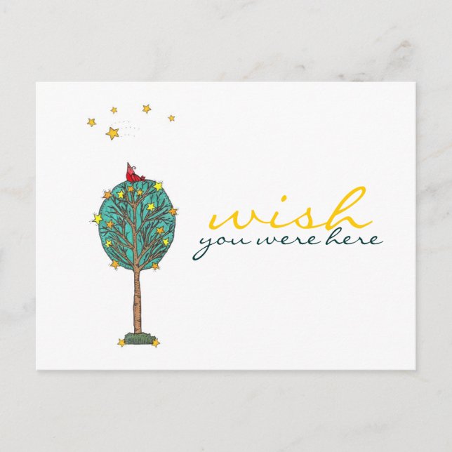 Carte Postale Souhaitez-Vous Été Ici Red Bird Shooting Star Desi (Devant)