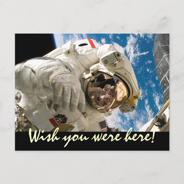 Carte Postale Souhaitez-Vous Être Ici Astronaut Space Travel (Devant)