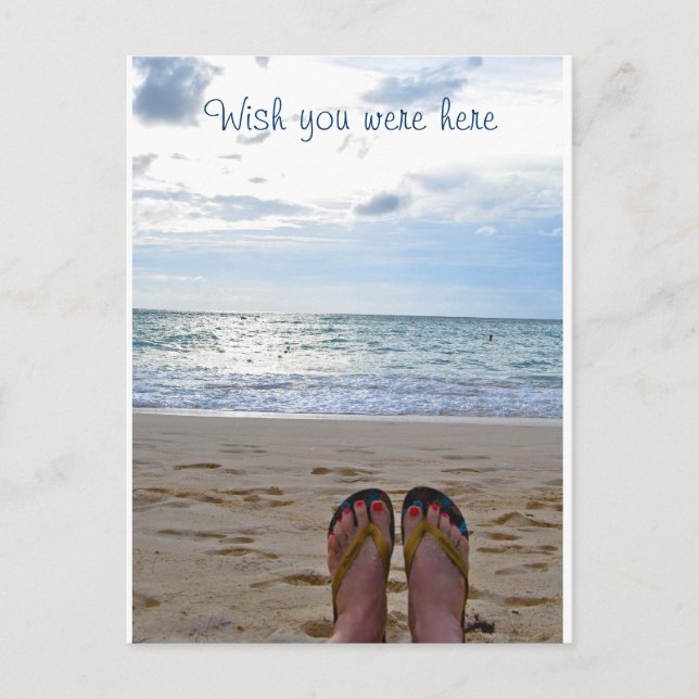 Carte Postale Souhaitez-Vous Être Ici Plage (Devant)