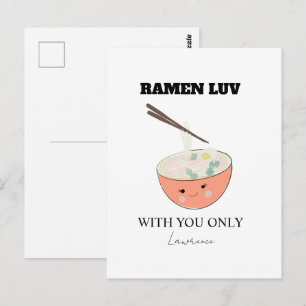 Carte Postale Soupe de ramen mignon à longue distance de prison