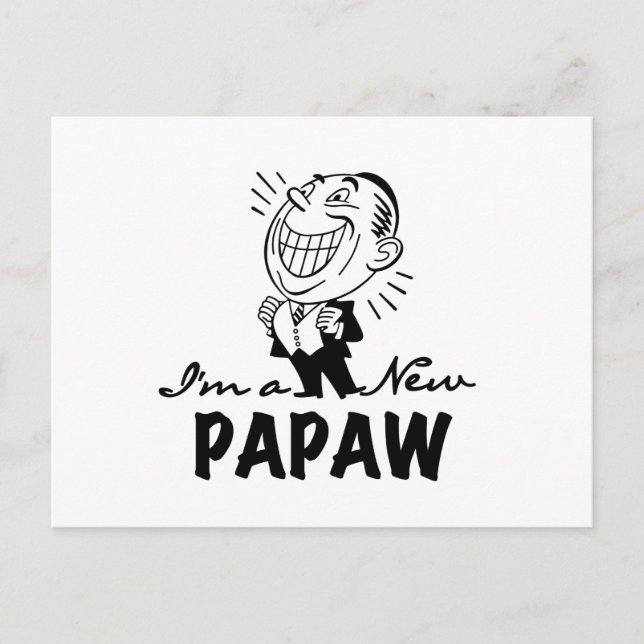 Carte Postale Souriant de nouveaux t-shirts et cadeaux Papaw (Devant)