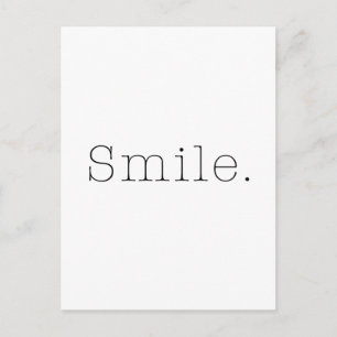 Carte Postale Souriez. Modèle de devis de sourire noir et blanc