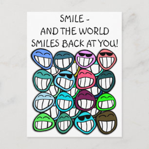 Carte Postale Sourire - et le monde sourit de retour à vous !