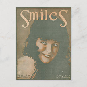 Carte Postale Sourire musique Vintage