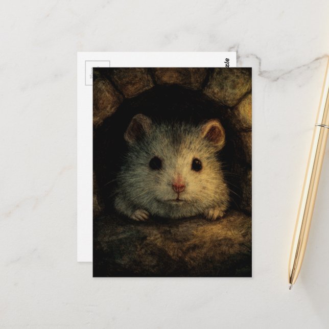Carte Postale Souris adorable (Devant/Arrière en situation)