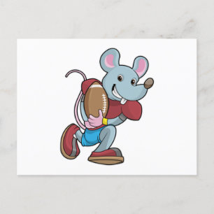 Carte Postale Souris au football avec équipement