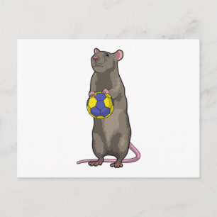 Carte Postale Souris au Handball