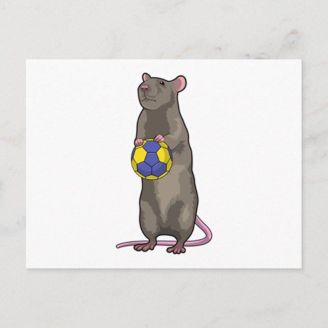 Carte Postale Souris au handball (Devant)