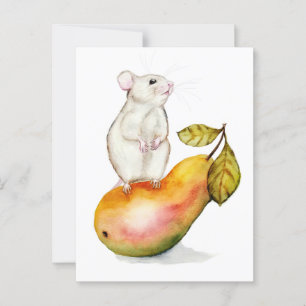 Carte Postale Souris charmante sur une oreille