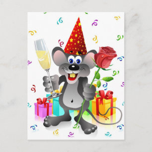 Carte Postale Souris d'anniversaire