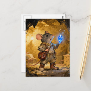 Carte Postale Souris dans une grotte trouve un trésor
