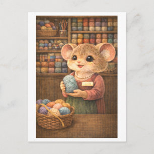 Carte Postale Souris de carrière à la boutique de fil