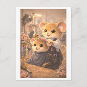 Carte Postale Souris de carrière comme coiffeur
