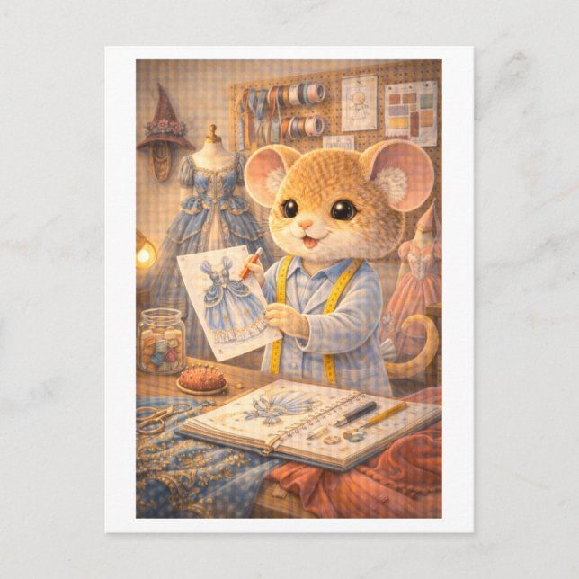 Carte Postale Souris de carrière comme créatrice de costumes (Devant)