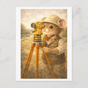 Carte Postale Souris de carrière comme géomètre