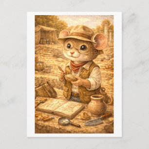Carte Postale Souris de carrière en archéologue