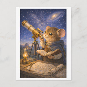 Carte Postale Souris de carrière en astronome