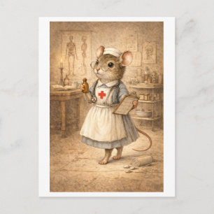 Carte Postale Souris de carrière en infirmière