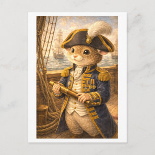 Carte Postale Souris de carrière en tant qu'amiral naval
