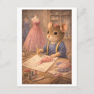 Carte Postale Souris de carrière en tant que créatrice de mode