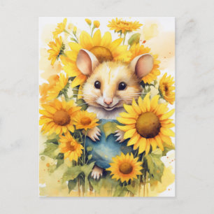 Carte Postale Souris de jardin de tournesol 7 de 17