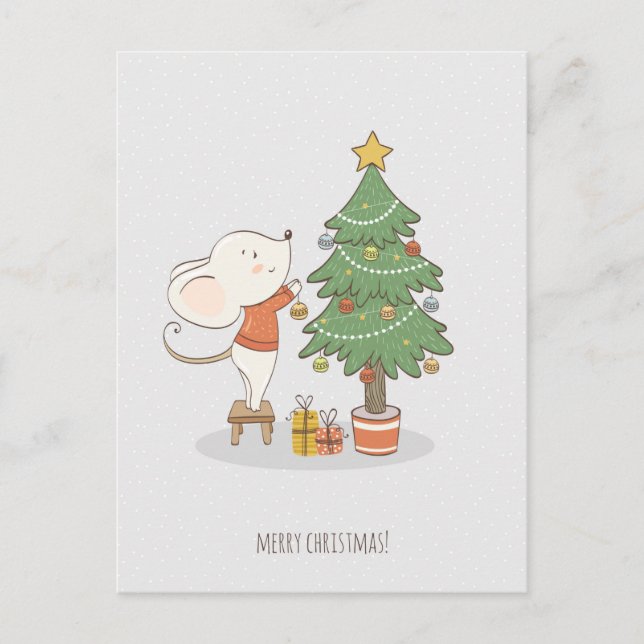 Carte Postale Souris de Noël (Devant)