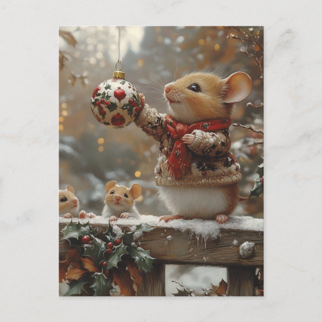 Carte Postale Souris de Noël (Devant)