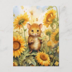 Carte Postale Souris de tournesol Jardin 17 de 17