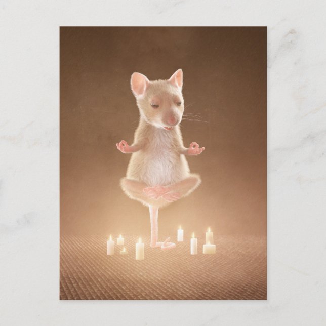 Carte postale: "Souris de Yoga" (Devant)