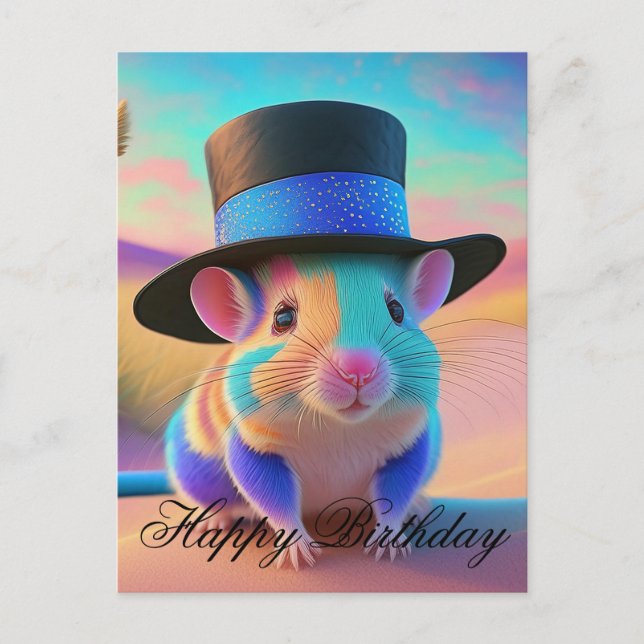 Carte Postale Souris d'écuyer de campagne Joyeux anniversaire (Devant)