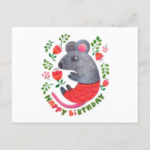 Carte Postale Souris dessinée au crayon