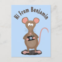 Souris drôle avec illustration de dessin animé d'a