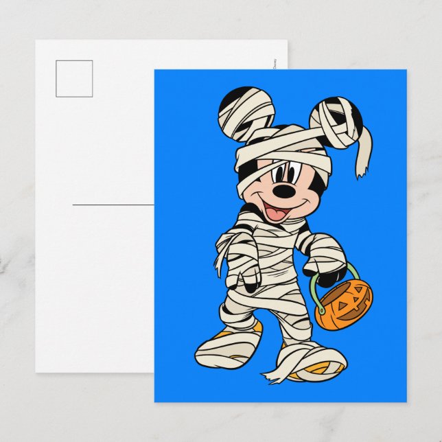 Carte Postale Souris Mickey pour la maman d'Halloween (Devant / Derrière)