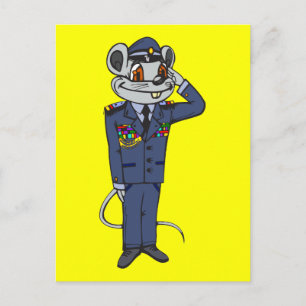 Carte Postale Souris militaire