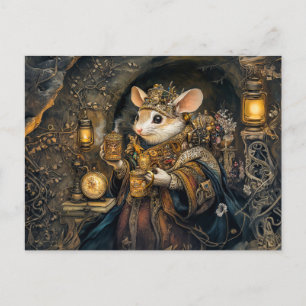 Carte Postale Souris roi dans un arbre château de racines