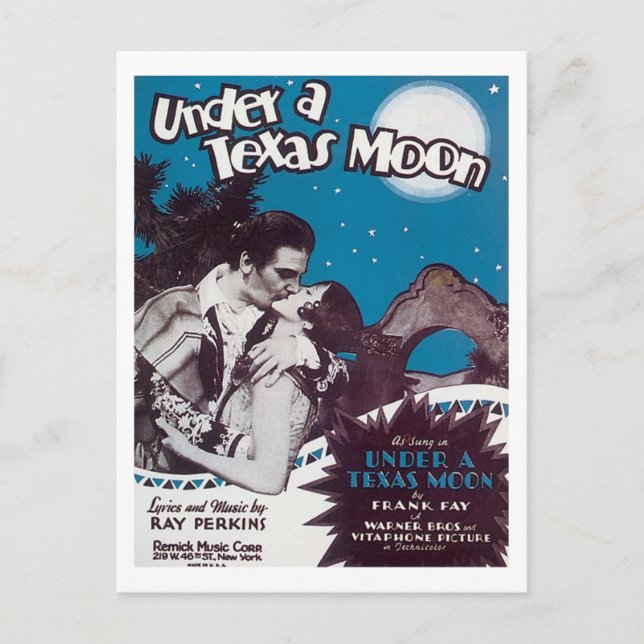 Carte Postale Sous La Couverture Du Livre Songbook Texas Moon (Devant)