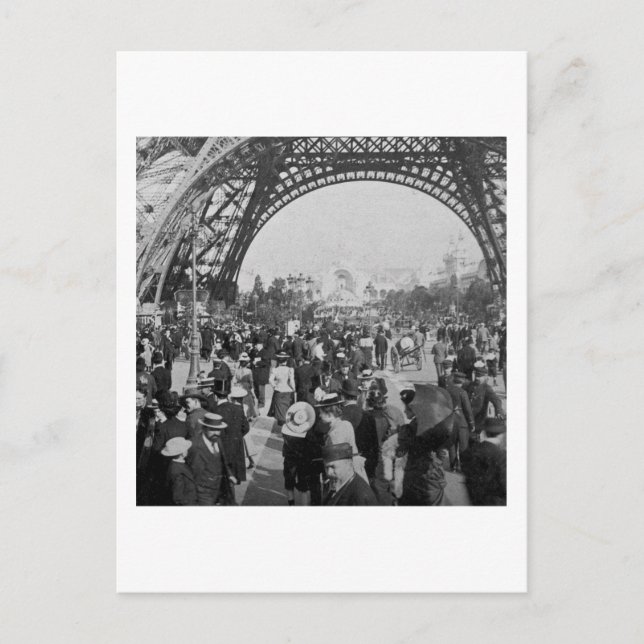 Carte Postale Sous la Tour Eiffel 1900 Paris Exposition (Devant)