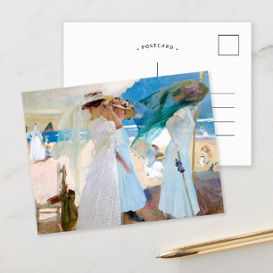 Carte Postale Sous l'Awning, Zarauz Joaquín Sorolla