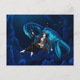Carte Postale Sous l'eau avec Plesiosaurus