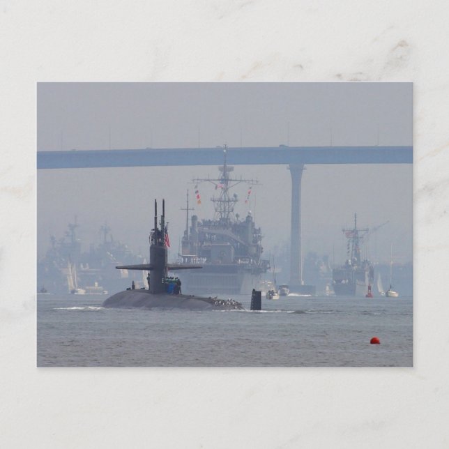 Carte Postale Sous-marins Sous-marins Navires nucléaires Marine (Devant)