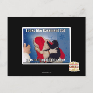 Carte Postale Sous-sol Chat obtient du charbon