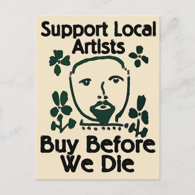 Carte Postale Soutenez Les Artistes Locaux, Achetez Avant De Mou (Devant)
